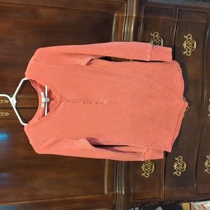 Seven waffle cloth Henley long sleeve shirts. Women's size S. Blue and pink.